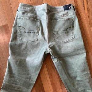 American Eagle green jeggings size 14